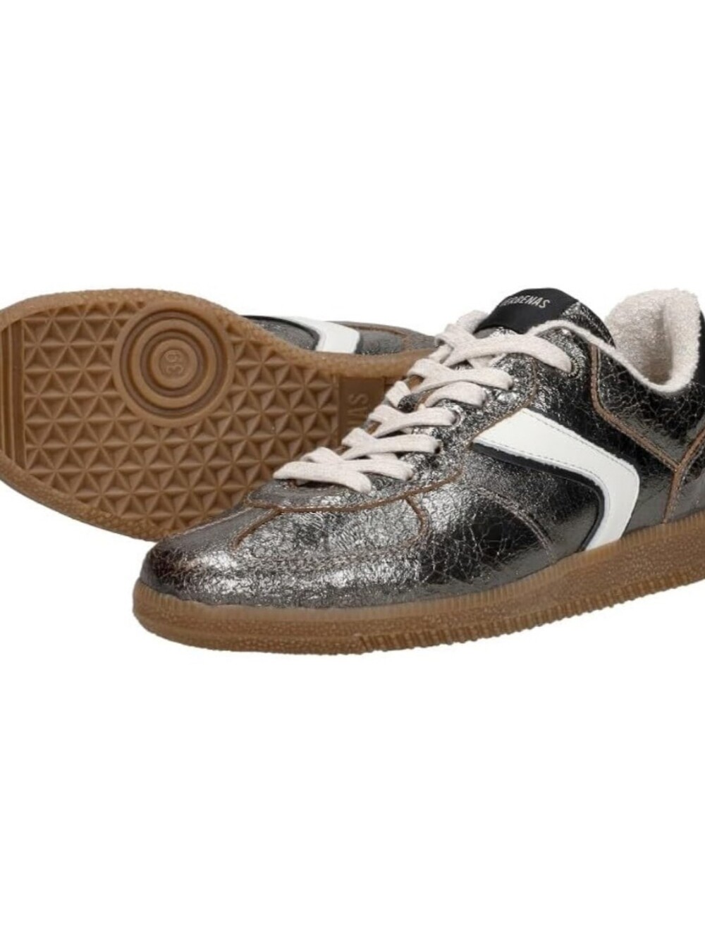 NWT  VERBENAS Metallic /Bronze Leather Sneakers Size 9 / 40EU